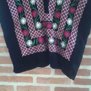 Velvet Mexican designed over blouse top.
